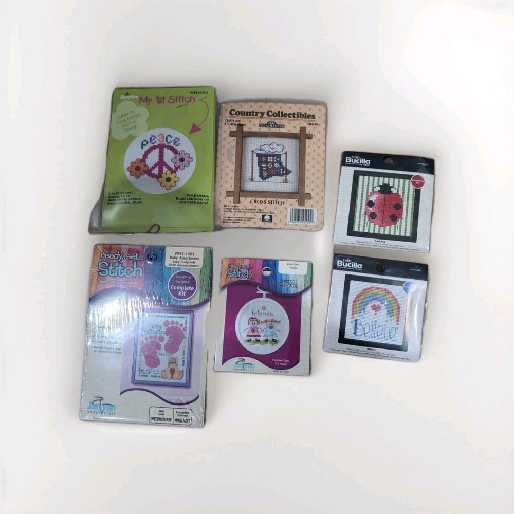 6 Sets‎ Bucilla Country Collections Janlynn Needlepoint Kit Lot